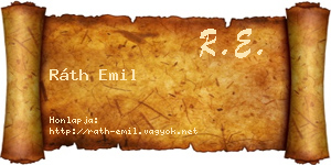 Ráth Emil névjegykártya